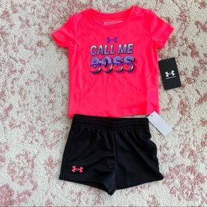 Girls under armour short set
